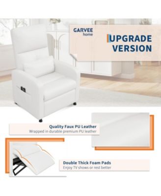 Power Recliner Chair with Massage and Heat with Massage Function with Lumbar Support, Adjustable Push Back, Wide Armrests