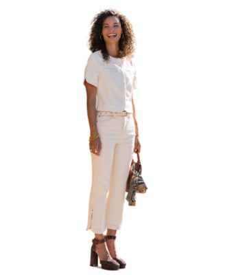 Women's Crew Neck Short-Sleeve Cropped Jacket