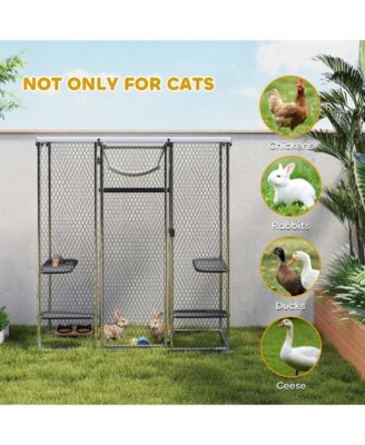 Large Catio Outdoor Cat Enclosure with Waterproof Cover
