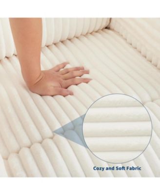 Corduroy Recliner Chair, Manual Recliner Sofa with Handle, Pillow Top Arms, Thick Padding, Side Pocket