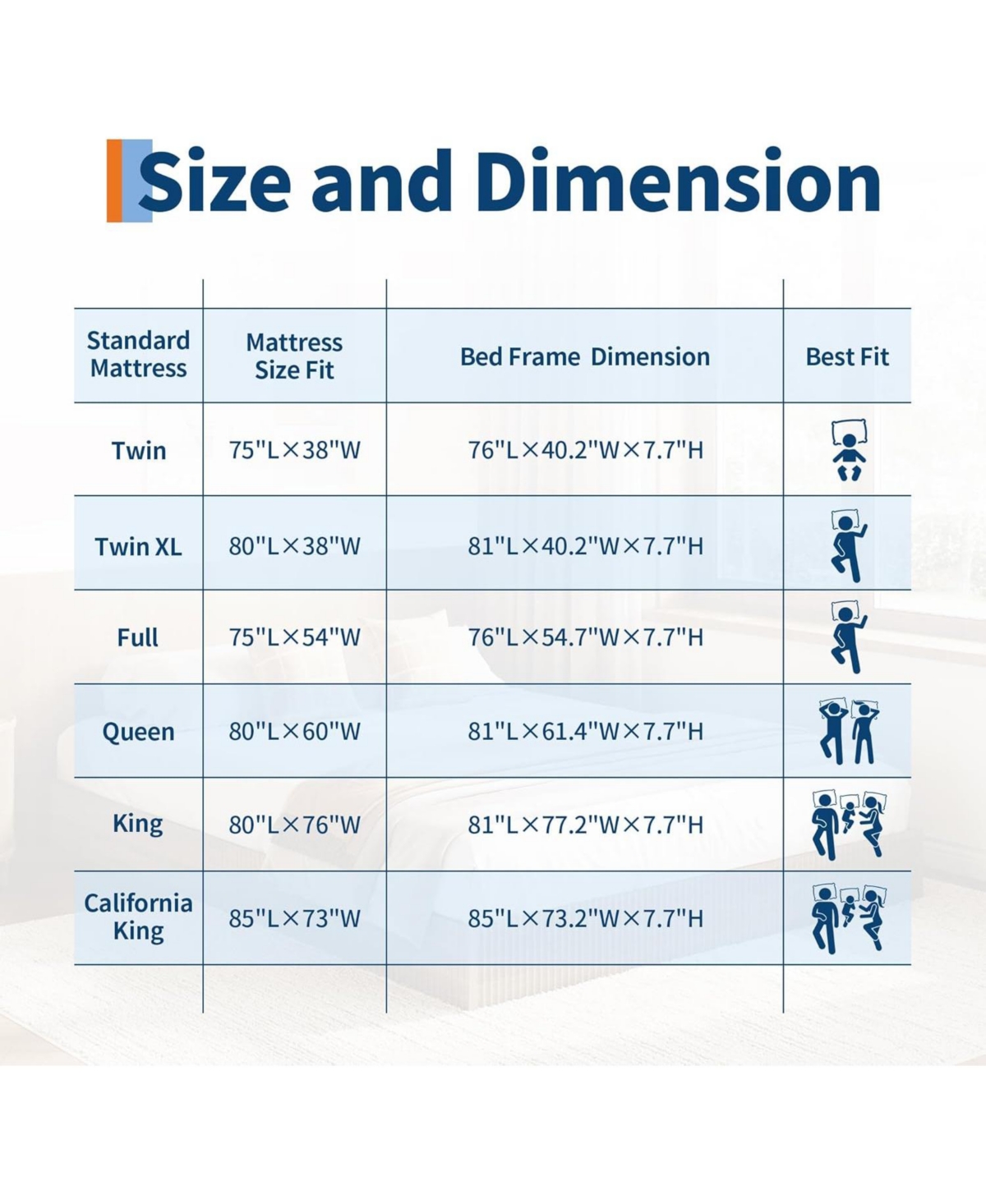 gaomon Bed Frame, Wood Platform Bed with Fluted Design, Low Profile Bed Frame, Minimalist Bed Base with Noise-Free, Easy Assembly