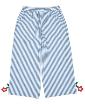 Toddler Girls Seersucker Pants With Flowers