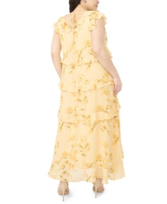 Plus Size Ruffle Trim V-Neck Dress