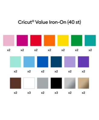Value Iron-On Vinyl Sheets, Rainbow Sampler - 12 in x 12 in (40 count)