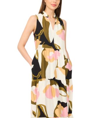 Women's V-Neck Tiered Maxi Dress
