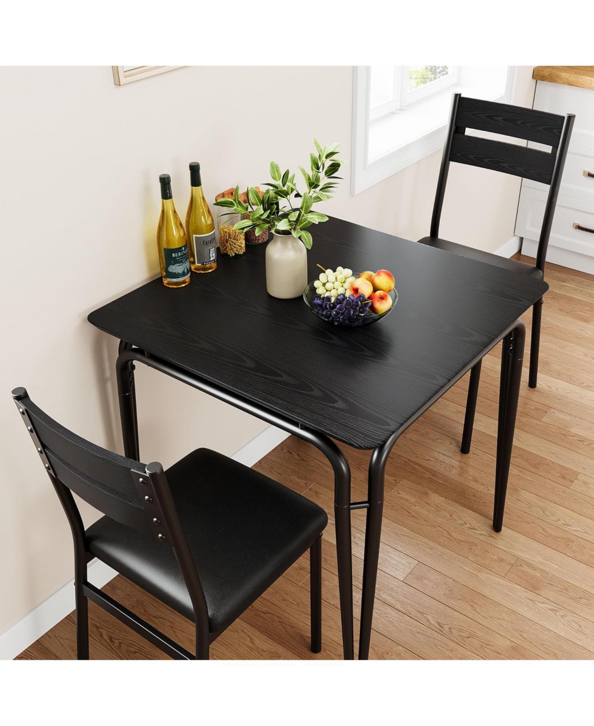 gaomon Dining Table for 2 Small Table and Chairs Set of 2 Square Dinette Set for 2 3 Piece Kitchen and Dining Room Sets for Small Space.