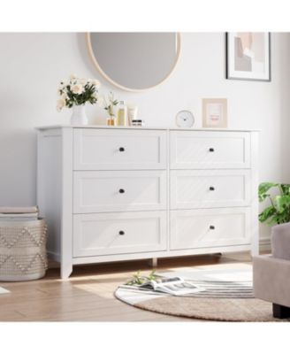 Dresser for Bedroom, 6 Chest of Drawer Dresser Organizer, Modern Wood Storage Cabinet for Living Room, Closet Storage, Entryway, Hallway