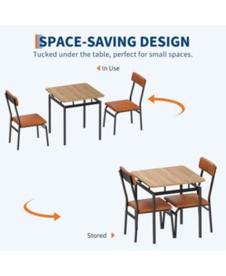 3Pcs Small Kitchen Table Set for 2, Wooden Dining Table Set for 2, Farmhouse Table Set with Table and Chair for Small Rooms or Flats