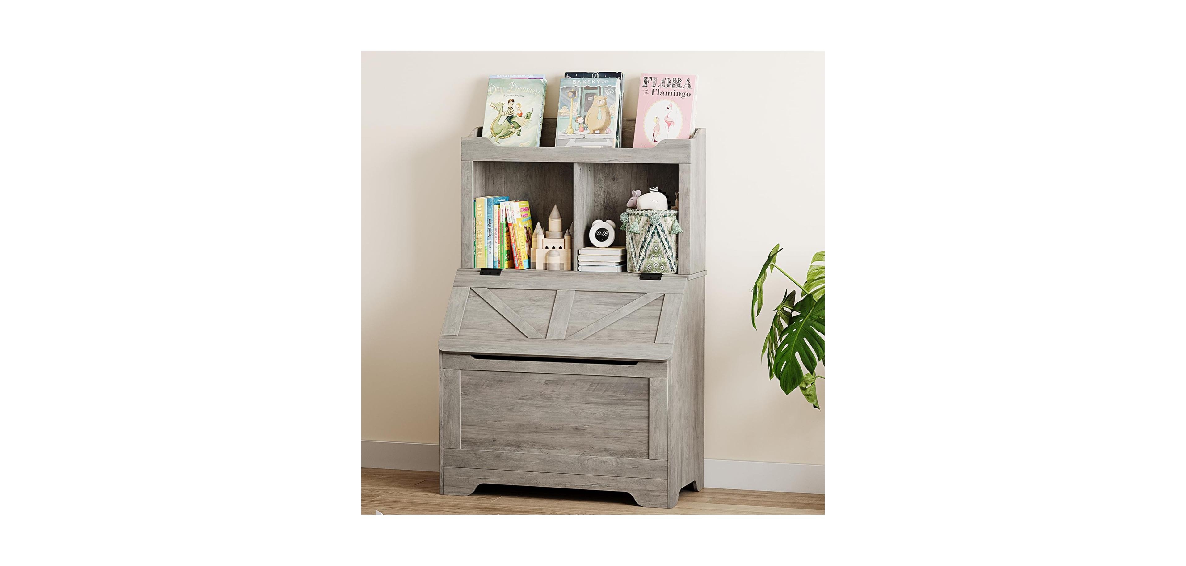 gaomon Wooden 3 Tier Kids Toy Storage Organizer and Bookcase