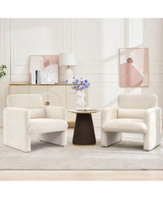 Chenille Upholstered Modern Accent Armchair