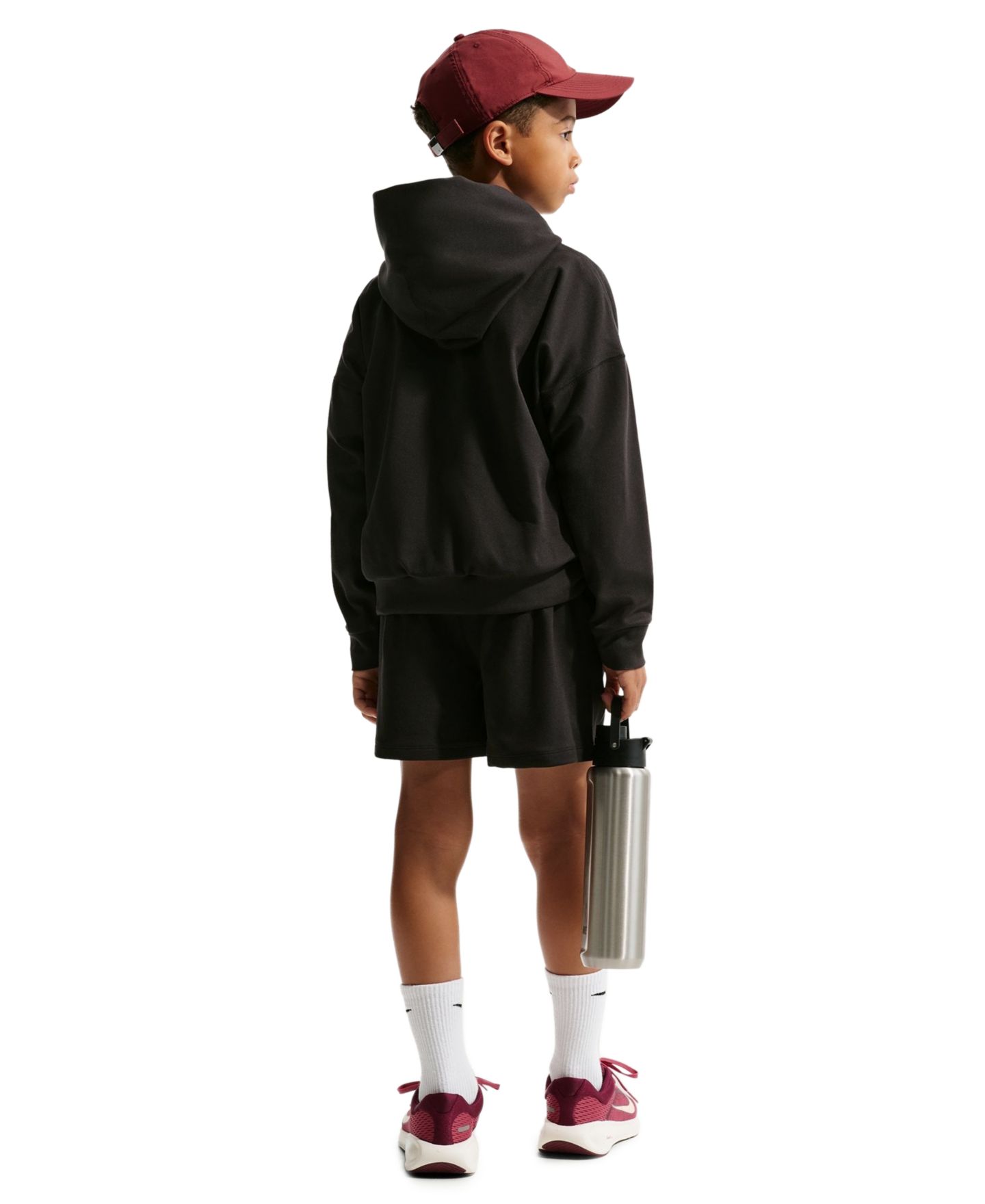 Худи Nike Dri-Fit Hooded Sweatshirt для мальчиков, цвет: Чёрный / Белый — фото 6