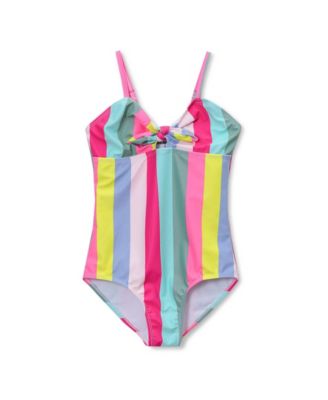 Girls Chlorine Resistant Cutout One Piece Swimsuit