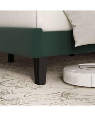 Size Bed Frame, Velvet Upholstered Platform Bed with Adjustable