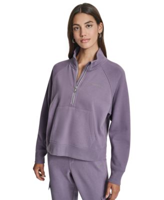 DKNY Women's Studded-Logo Half-Zip Sweatshirt