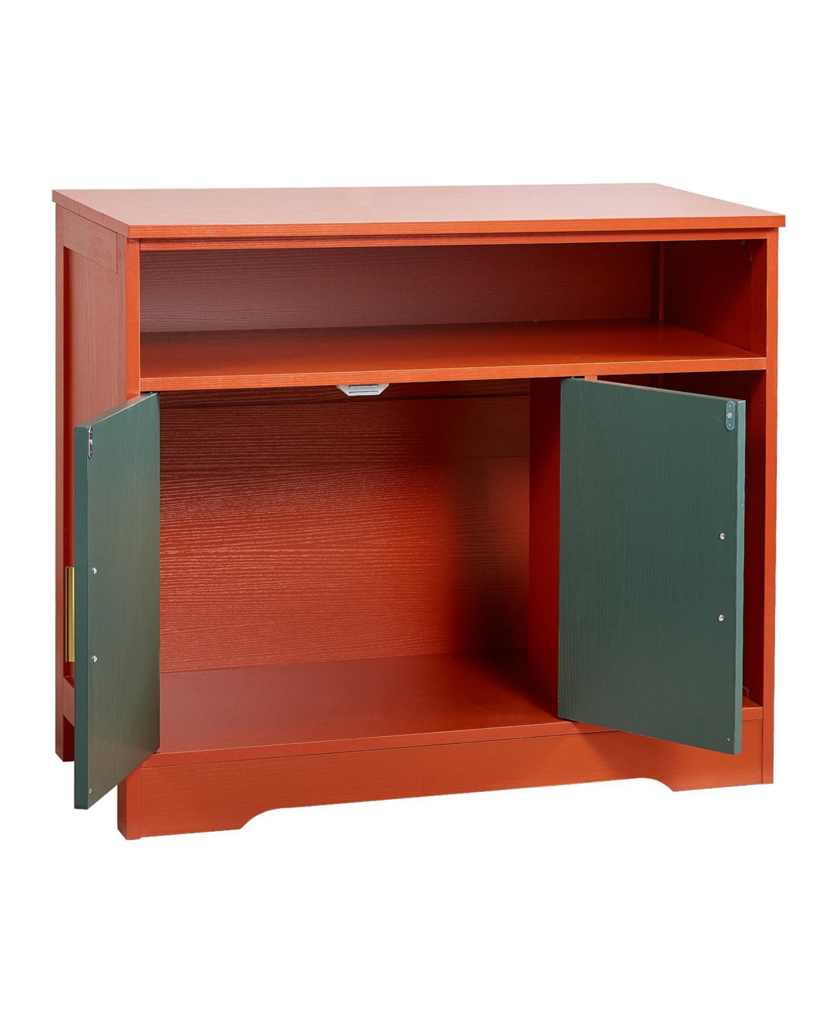 Aostirmotor Modern Cat Litter Box Enclosure with Shelf, 31" Hidden Kitty Washroom Cabinet & End Table