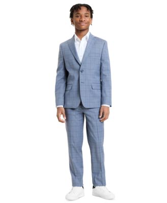 Boys' 8-20 Windowpane Suit, 2-Piece Set