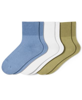 Women's 3-Pack Bobby Ribbed-Cuff Crew Socks U23317