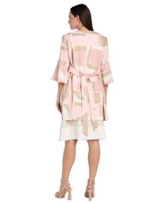 Women's V-Neck Dress & Printed Jacket