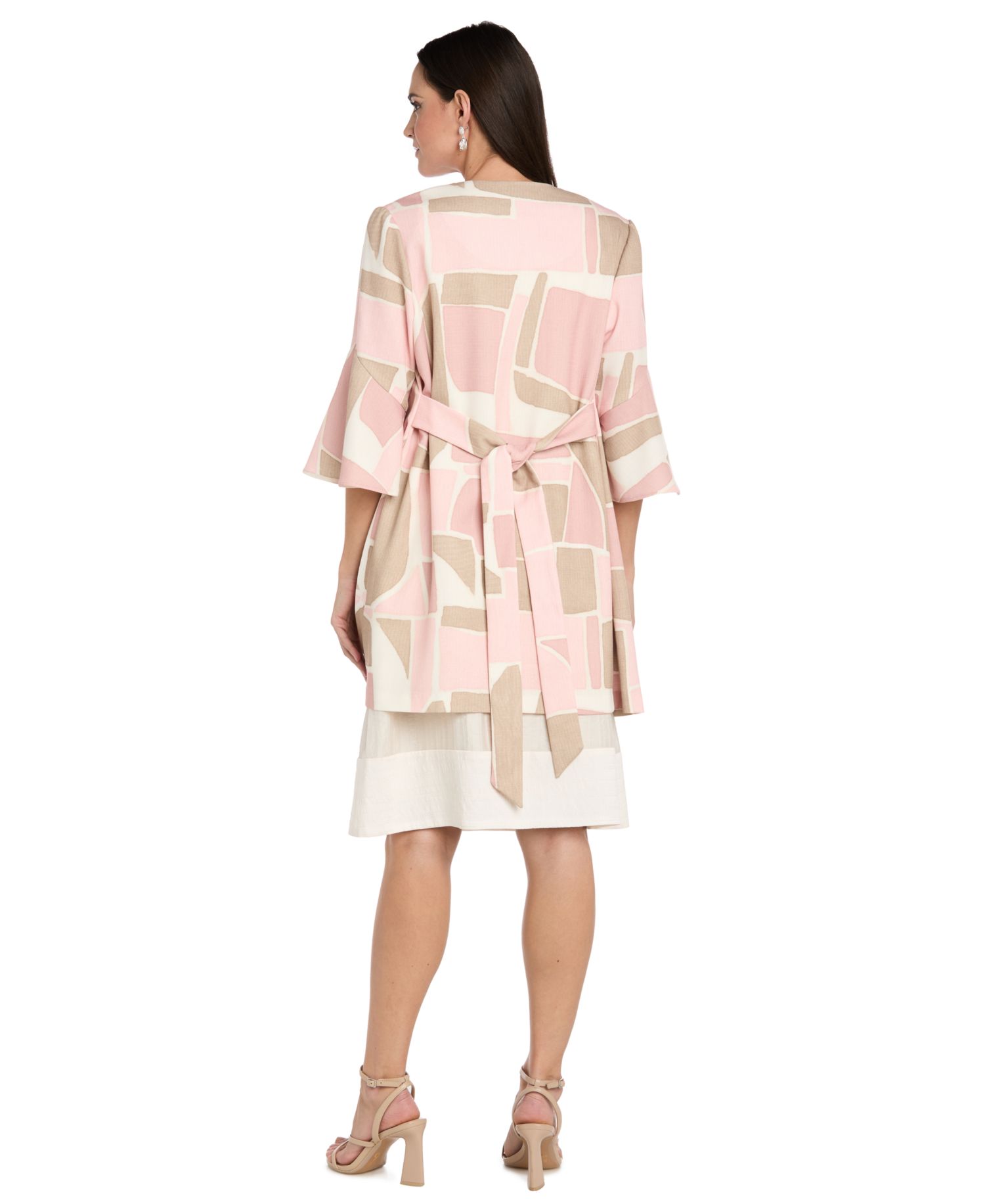 RM Richards Women's V-Neck Dress & Printed Jacket