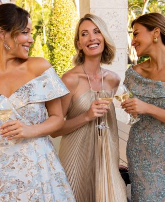 Women's One-Shoulder Soutache Lace Gown