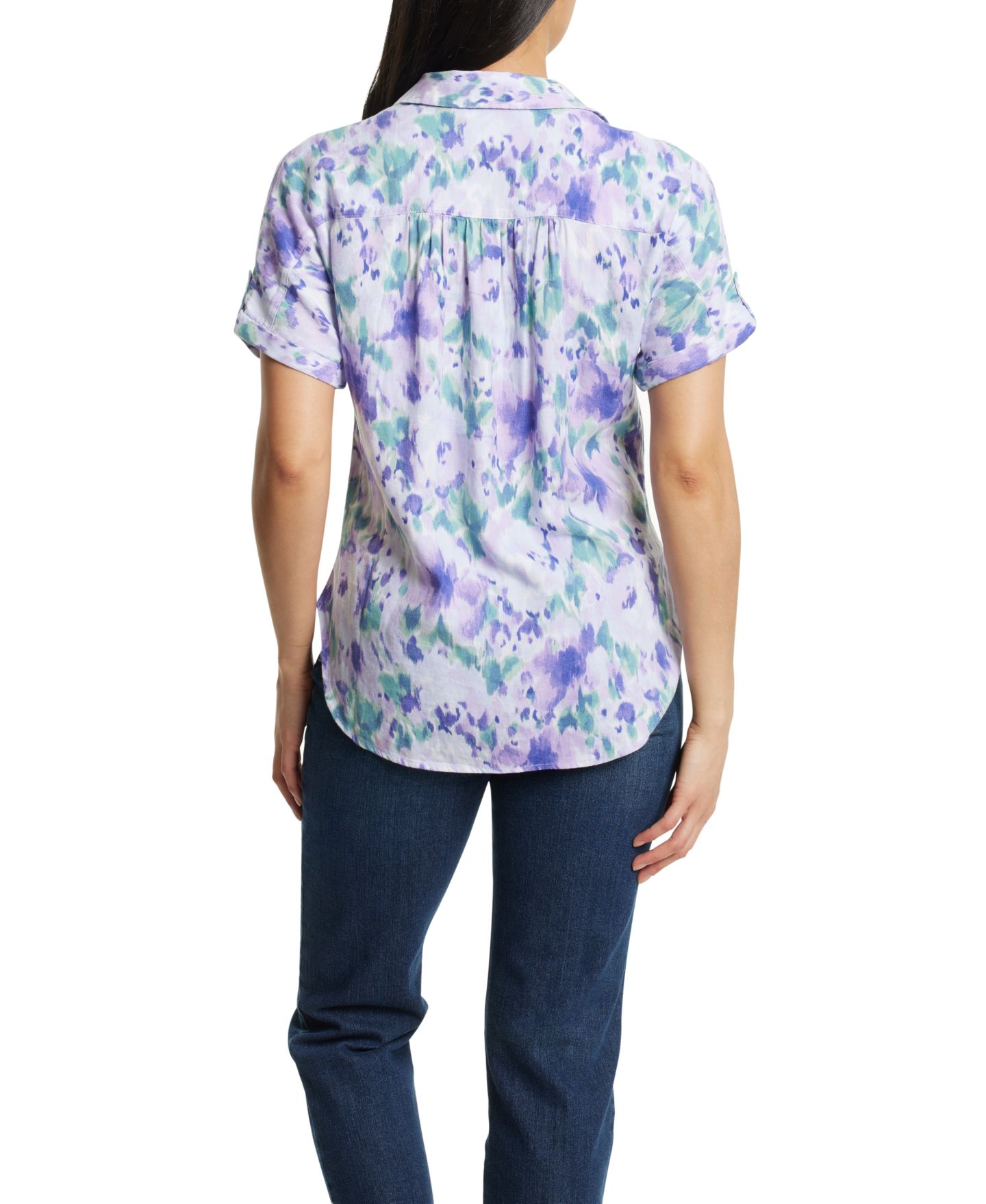 Женская рубашка Gloria Vanderbilt Demi Short-Sleeve, цвет: Сиреневый — фото 3