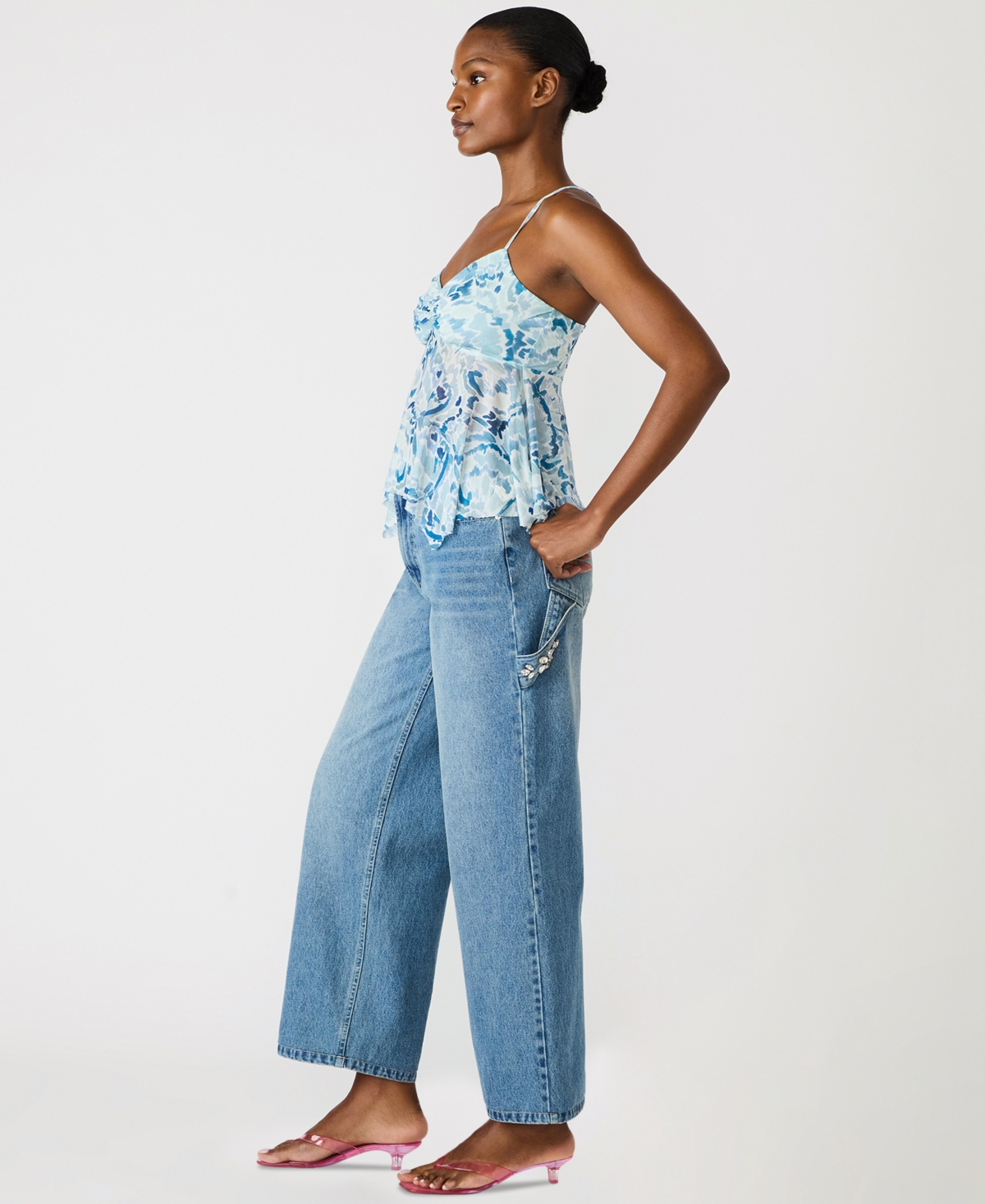 Steve Madden Women's Sweetheart Neck Polly Top