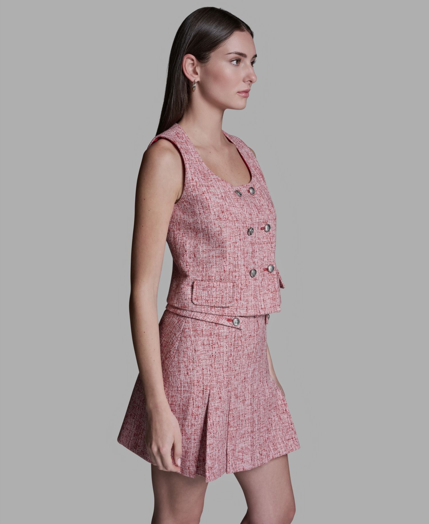 Women's Square Neck Double Breasted Vest