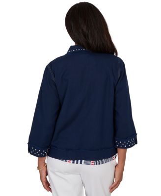 Petite Button-Front Denim Jacket