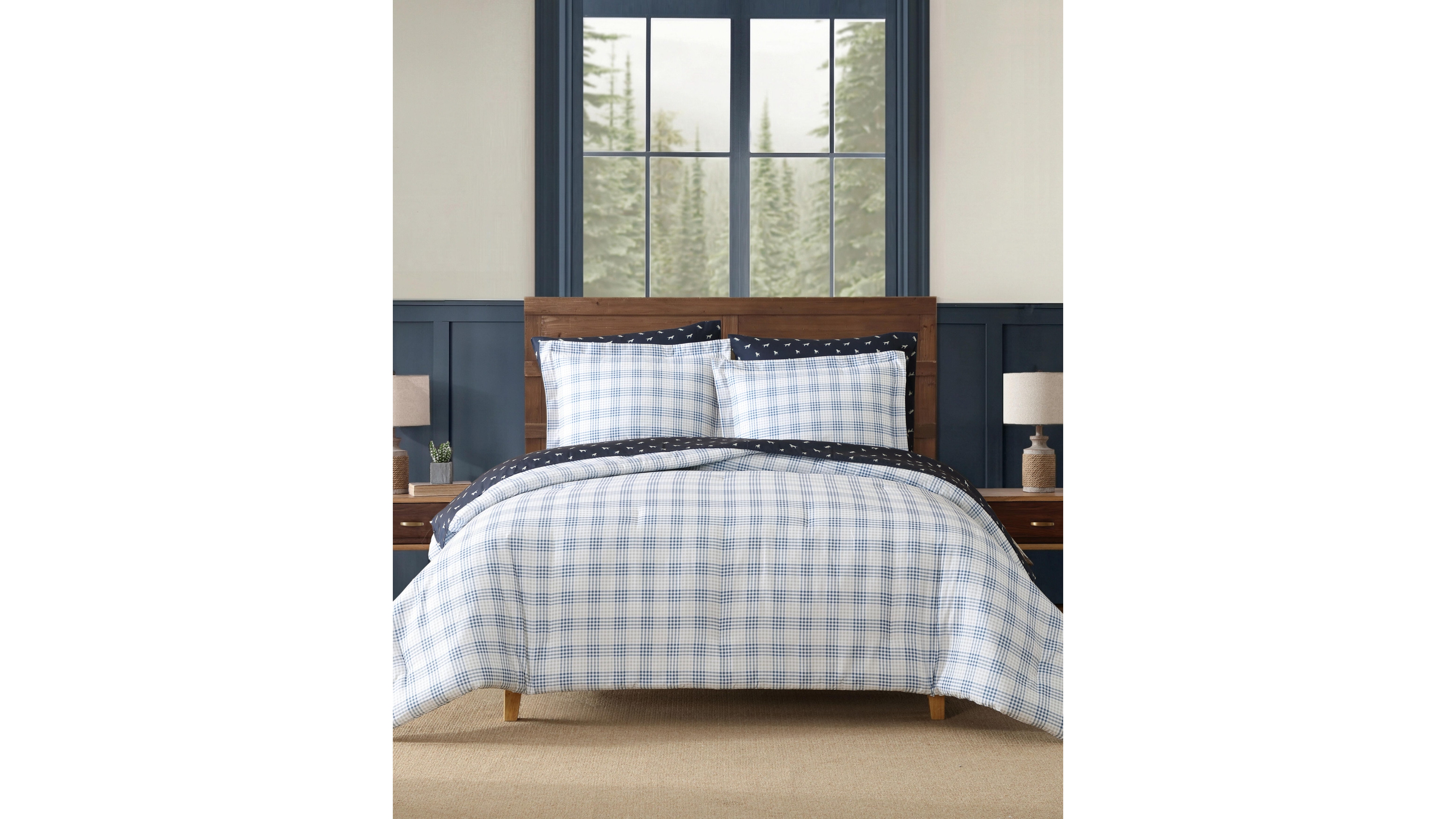 Eddie Bauer Beach Pine Plaid 7-Pc. Comforter Set, Full
