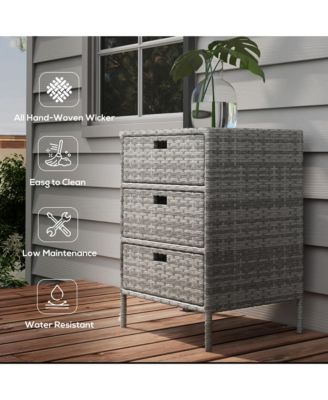 Patio Wicker Pool Cabinet, Rat Storage Cabinet Organizer