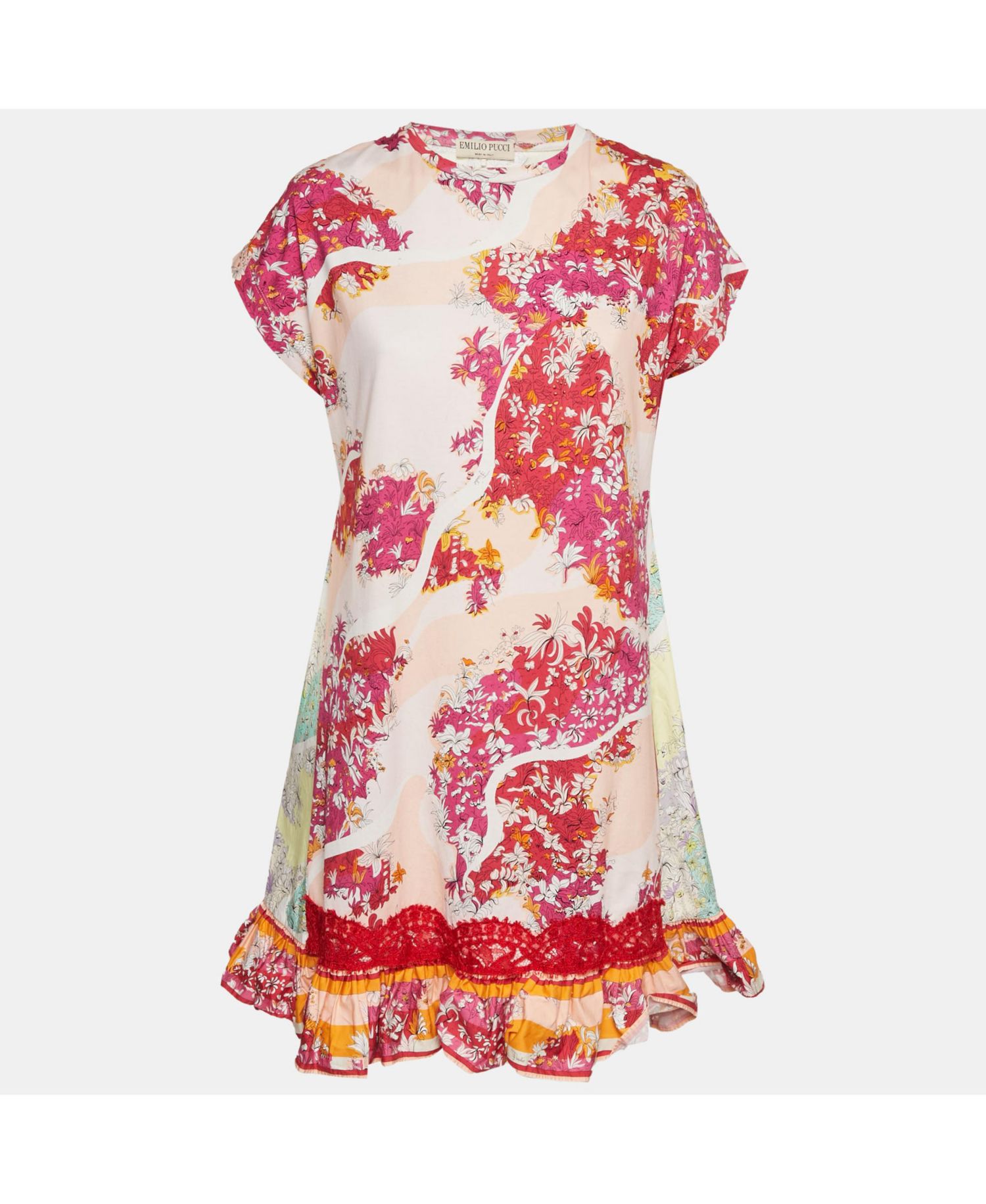 Women's Floral Print Cotton Flounce Mini Dress