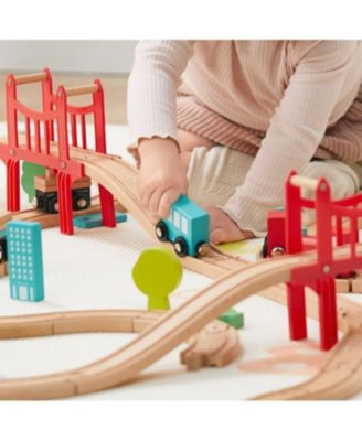 Wooden Train Set for Children 39 Pcs