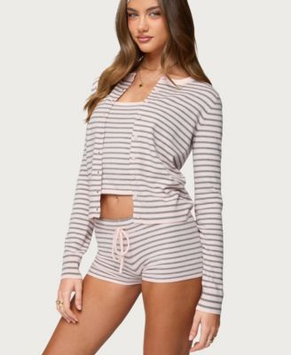 Women's Lillian Striped Button Up Knit Cardigan