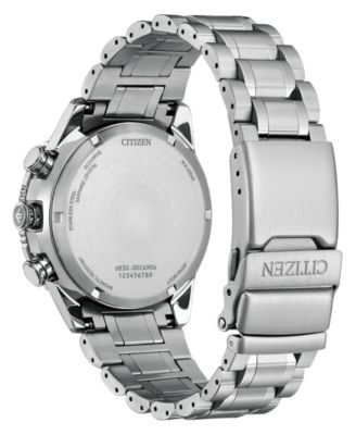 Men's Promaster Skyhawk U830 Analog-Digital Silver-Tone Stainless Steel Bracelet Watch 43mm