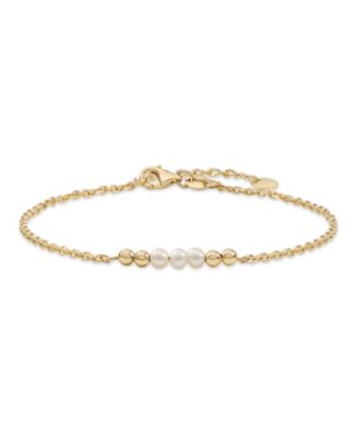 Freshwater Pearl Chain Bracelet in 14K Gold, 2.0 grams.