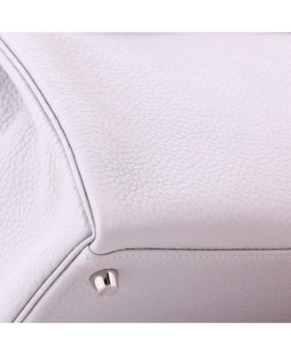 Kelly 28 Handbag Grey Clemence with Palladium Hardware