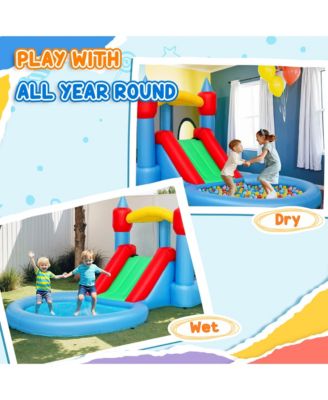Inflatable Bounce House, 4 in 1 Bouncy Castle with Blower, Multicolor