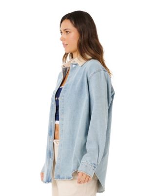 Women's Surf Side Relaxed Collared Denim Jacket