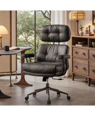 Ergonomic Swivel Office Chair, Extra Wide Comfy Desk Chair with Lumbar Support, Height Adjustable Modern Executive Computer Chair