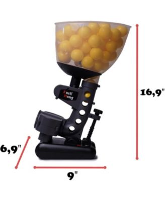 Baseball Pitching Machine with 60 Ping Pong Balls, Adjustable Angles, Battery or AC Powered for Hitting Accuracy