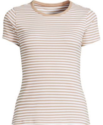 Women's Short Sleeve Crew Neck Micro Rib Mini Tee
