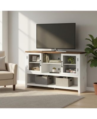 53" Kitchen Buffet Sideboard, Modern Coffee Bar Table with 2 Glass Doors & 3 Shelves, Storage Cabinet for Living Room, Entryway, Dining Room