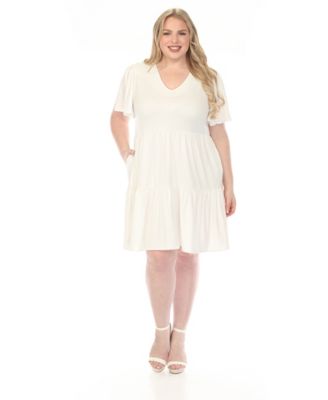 Plus Size V-Neck Short-Sleeve Dress