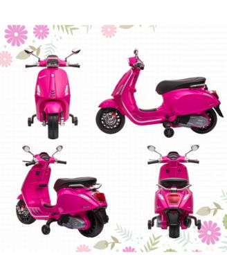 Vespa Licensed Electric Motorcycle for Kids W/ Music, FM Radio,