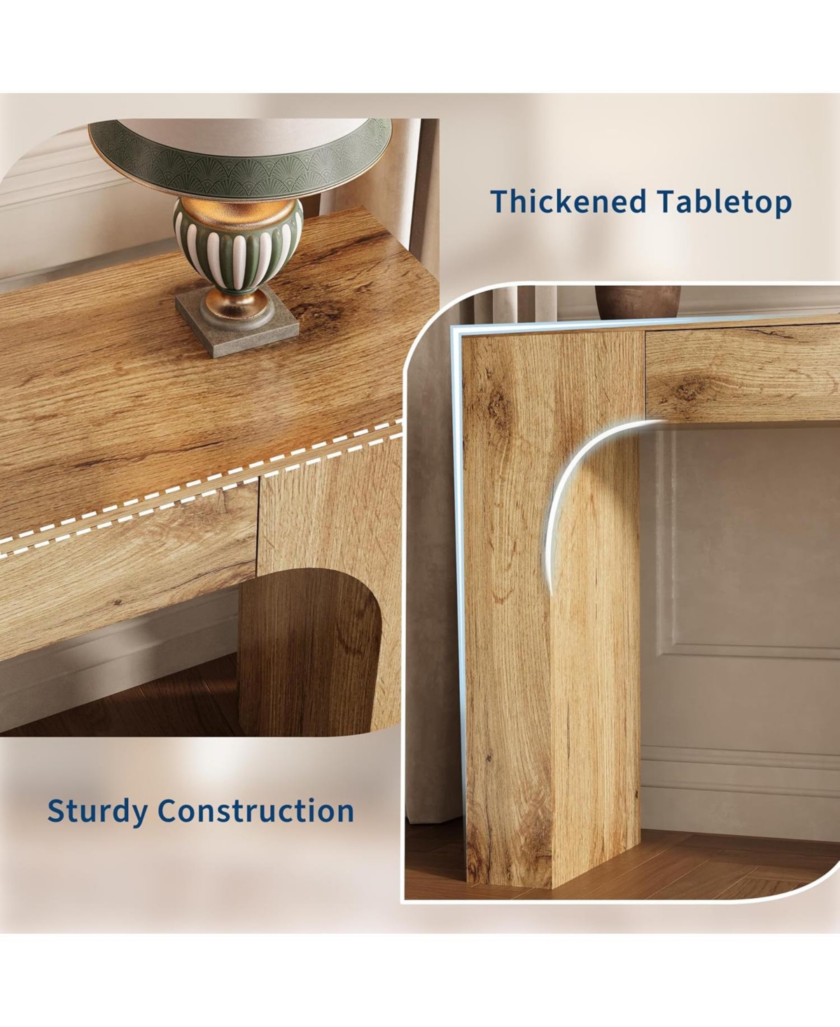 gaomon Table with Drawer, Wooden Rectangular Sofa Behind The Couch, Industrial Farmhouse Entryway Foyer Hallway Tables