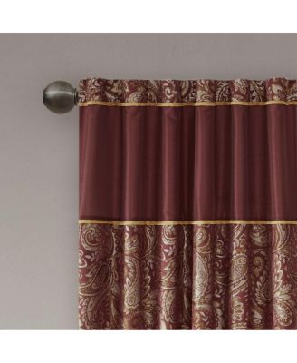 2-Pack Faux Silk Jacquard Window Curtains.
