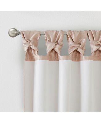 Twist Tab Faux Silk Window Curtain Panel, 50" W x 84" H, Single Panel
