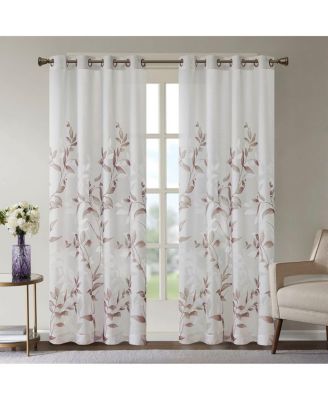 Printed Grommet Window Curtain Panel, 50" W x 84" H, Lightweight Semi-Sheer, Single Panel