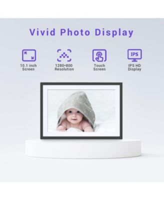 10.1 Inch Smart Digital Calendar and Photo Frame HD Touch Screen Family Organizer with Meal Planner Duty Chart and Weather Black and White