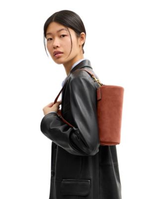 Barrel Small Suede Shoulder Bag